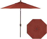 9' Auto Tilt Market Bronze Frame Terra Cotta Canopy Umbrella Thin Pole