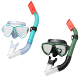 Swim mask and snorkel. There are two color options: black or teal.