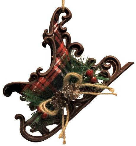 Buffalo Plaid Sleigh Ornaments