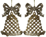 2-Pack of Gold Glitter Bell Ornaments