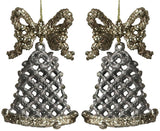 2-Pack of Gold Glitter Bell Ornaments