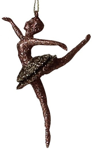 2-Pack of Glitter Ballerina Christmas Ornaments