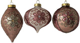 100MM Rose Gold Glitter Flower Ornaments