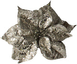 Clip-On Glitter Poinsettia Ornament (Rose Gold/Champagne/Mint)