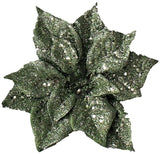 Clip-On Glitter Poinsettia Ornament (Rose Gold/Champagne/Mint)