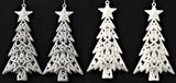 2-Pack of Shatterproof Glitter Tree Shaped Ornaments (Silver/White)