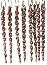 8-Pack of Rose Gold Icicle Ornaments