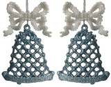 2-Pack of Blue Glitter Bell Ornaments