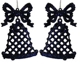 2-Pack of Blue Glitter Bell Ornaments