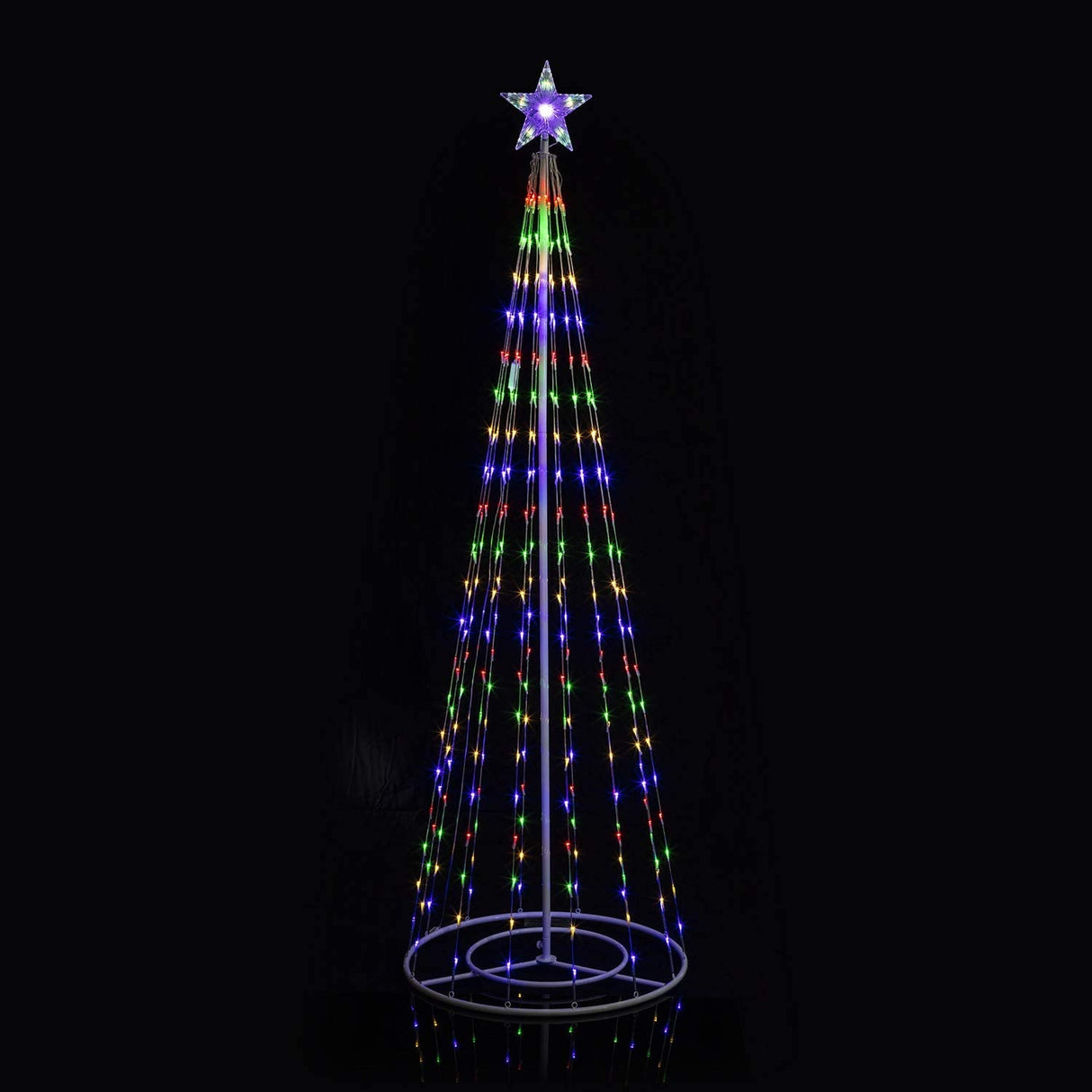 Pre-Lit Artificial Christmas Tree Sculpture with Multi-Colored LED Lights