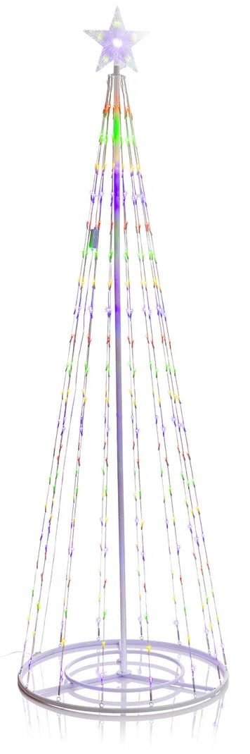 Pre-Lit Artificial Christmas Tree Sculpture with Multi-Colored LED Lights