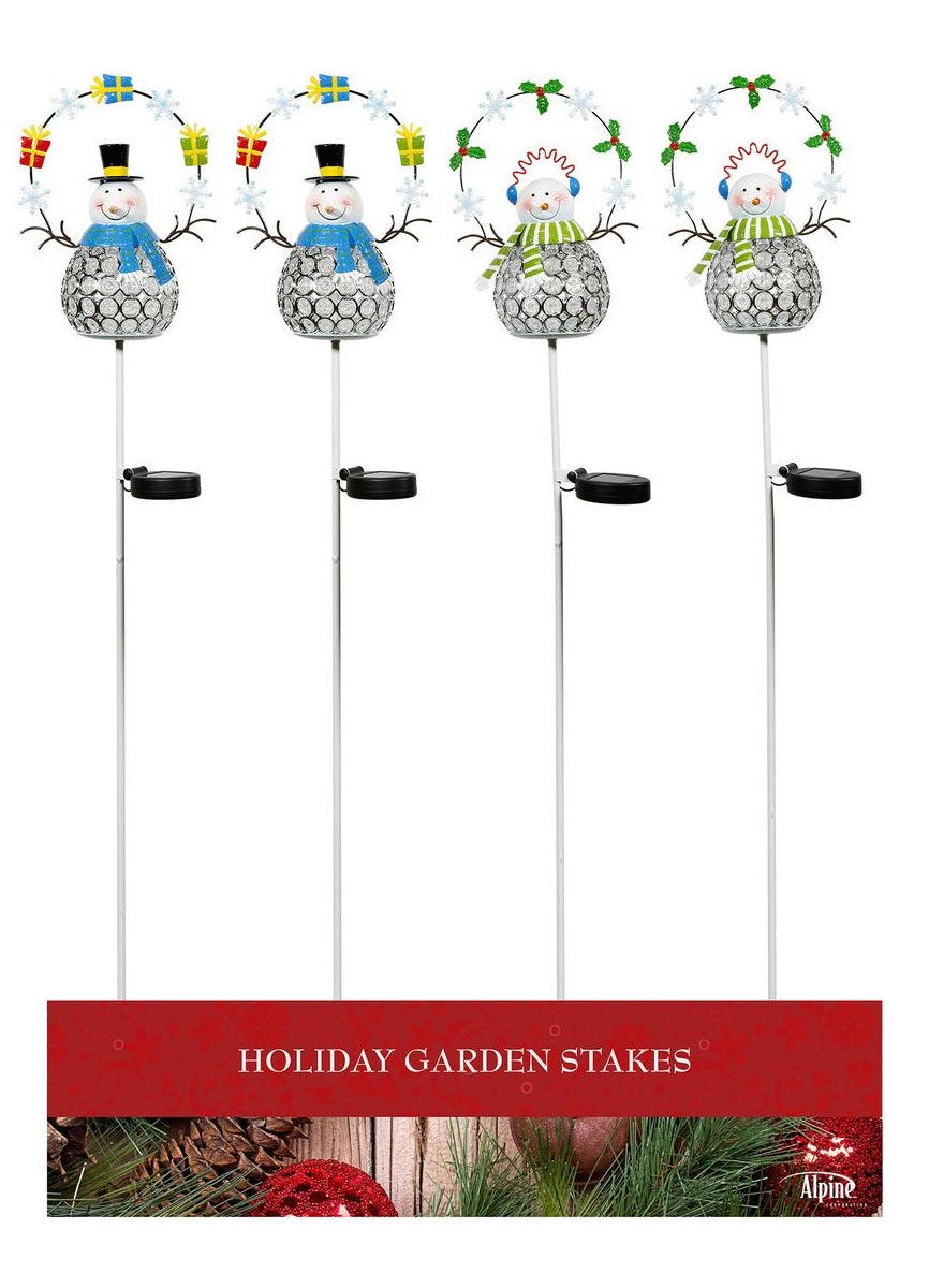 Solar Festive Color Changing Snowman Stake