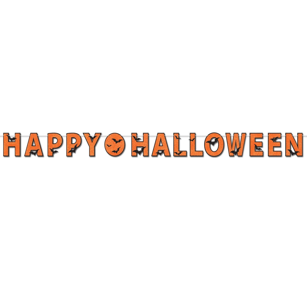 Glittered Happy Halloween Streamer