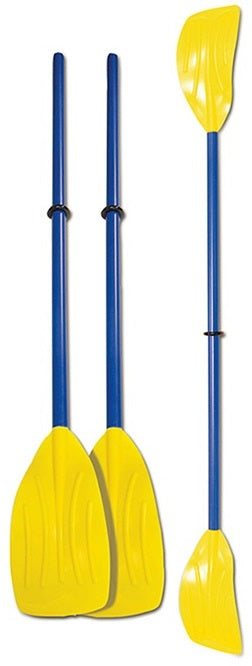 Blue and yellow paddles/oars.