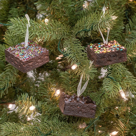 2.75" Brownies With Sprinkles Realistic PVC Ornament