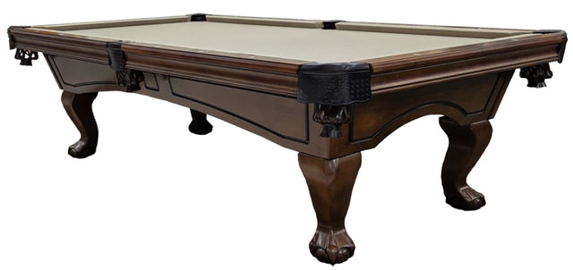 This image shows the Nut Brown frame color option for this pool table on a white background.