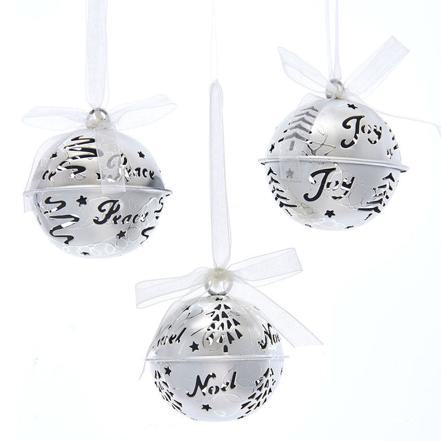 Silver bell ornaments.