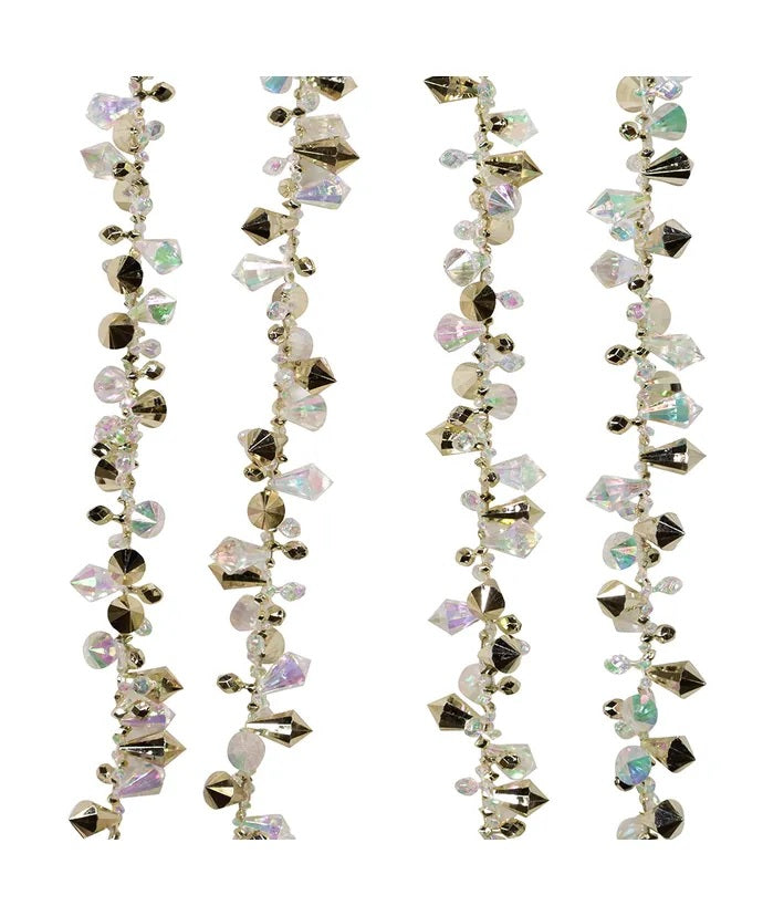 Iridescent beaded garland for decorating.