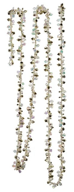Iridescent beaded garland for decorating.