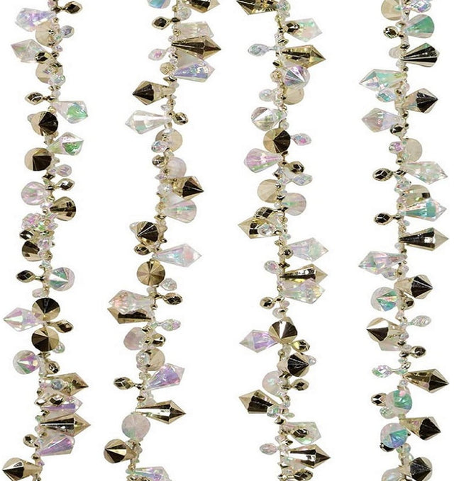 Iridescent beaded garland for decorating.