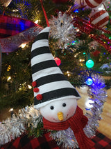 9" Gnome Snowman Head Ornament