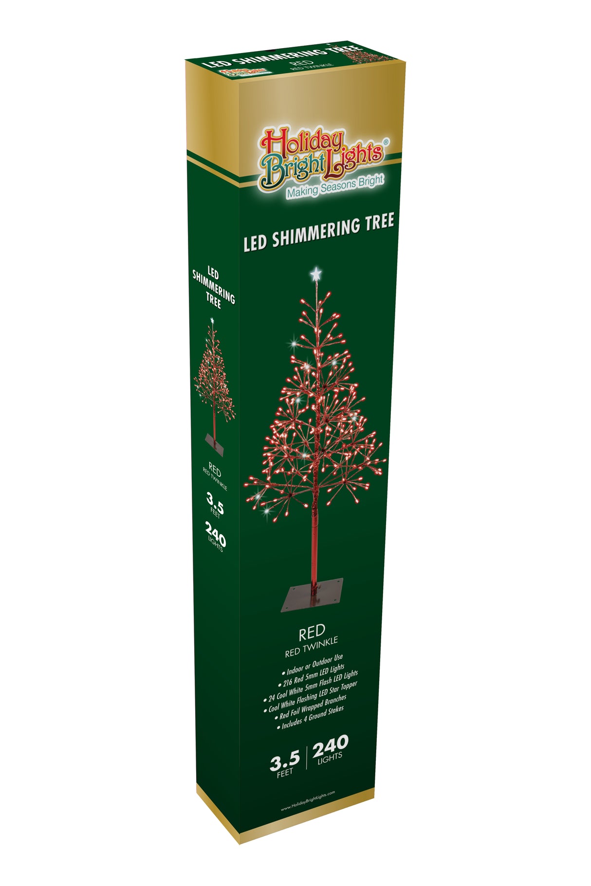 Shimmering Red LED Twinkle Tree Decoration