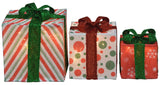 Set of 3 Pre-Lit Nested Gift Box Holiday Sculptures
