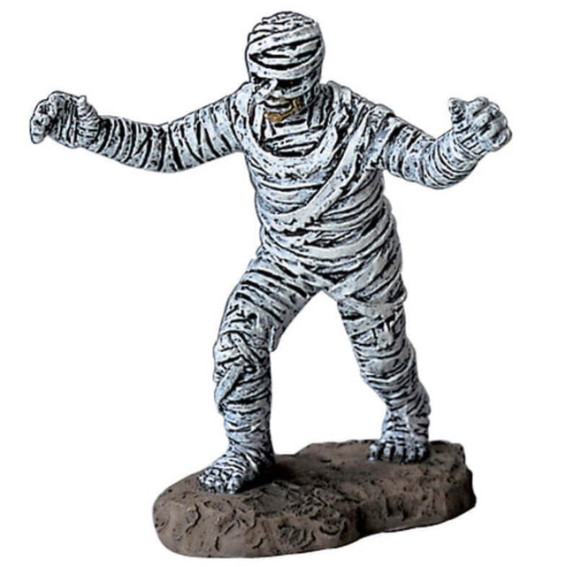Polyresin figurine for a Lemax Spooky Town display. Designed to look like a mummy.