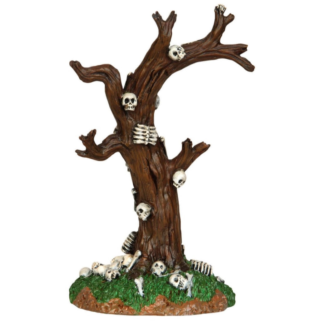 Polyresin village accent for a Lemax display. Designed to look like a tree with no leaves. There are bones and skulls everywhere.