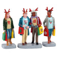 Polyresin figurines for a Lemax Village display. Designed to look like four people shopping for the holidays