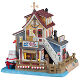 Lemax Plymouth Corners Lighted Building: The Rusty Anchor Deep Sea Charter Fishing #15755