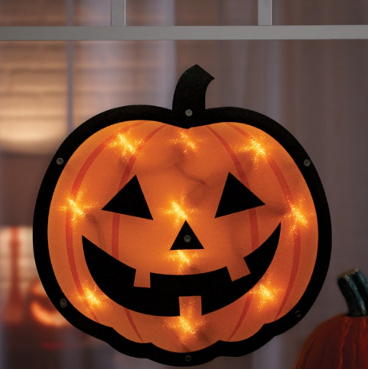 Shimmer Jack-O-Lantern Halloween Window Silhouette