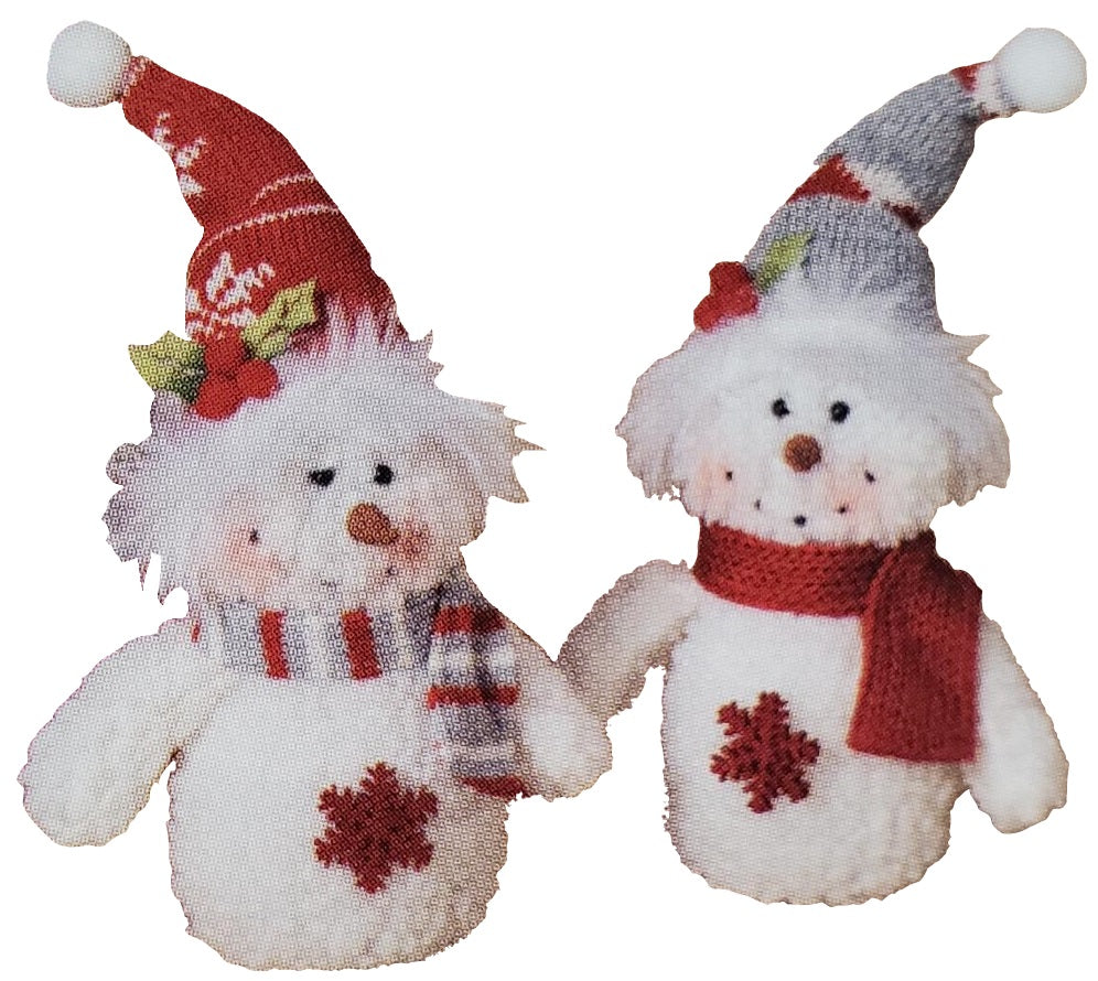 5" Plush Holiday Snowman Ornament