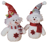 5" Plush Holiday Snowman Ornament