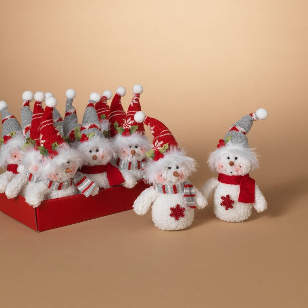 5" Plush Holiday Snowman Ornament