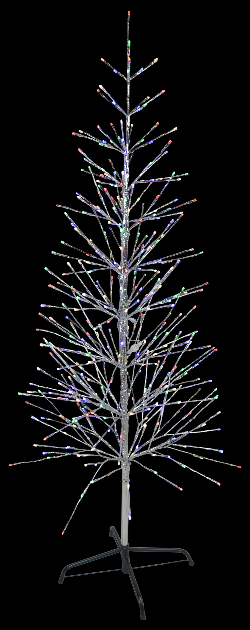 5.5' Color-Changing LED Silver-Wrapped Birch Tree (Warm White to Multi)
