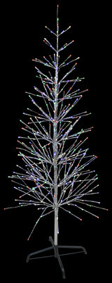 5.5' Color-Changing LED Silver-Wrapped Birch Tree (Warm White to Multi)