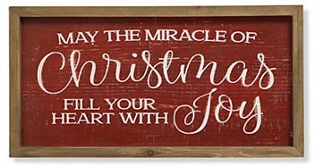 16.1" Colorful Holiday Engraved Wood Sign