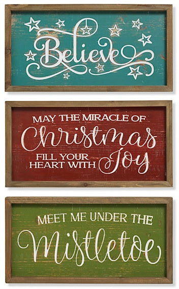 16.1" Colorful Holiday Engraved Wood Sign