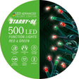 String of 500 red and green LED lights.