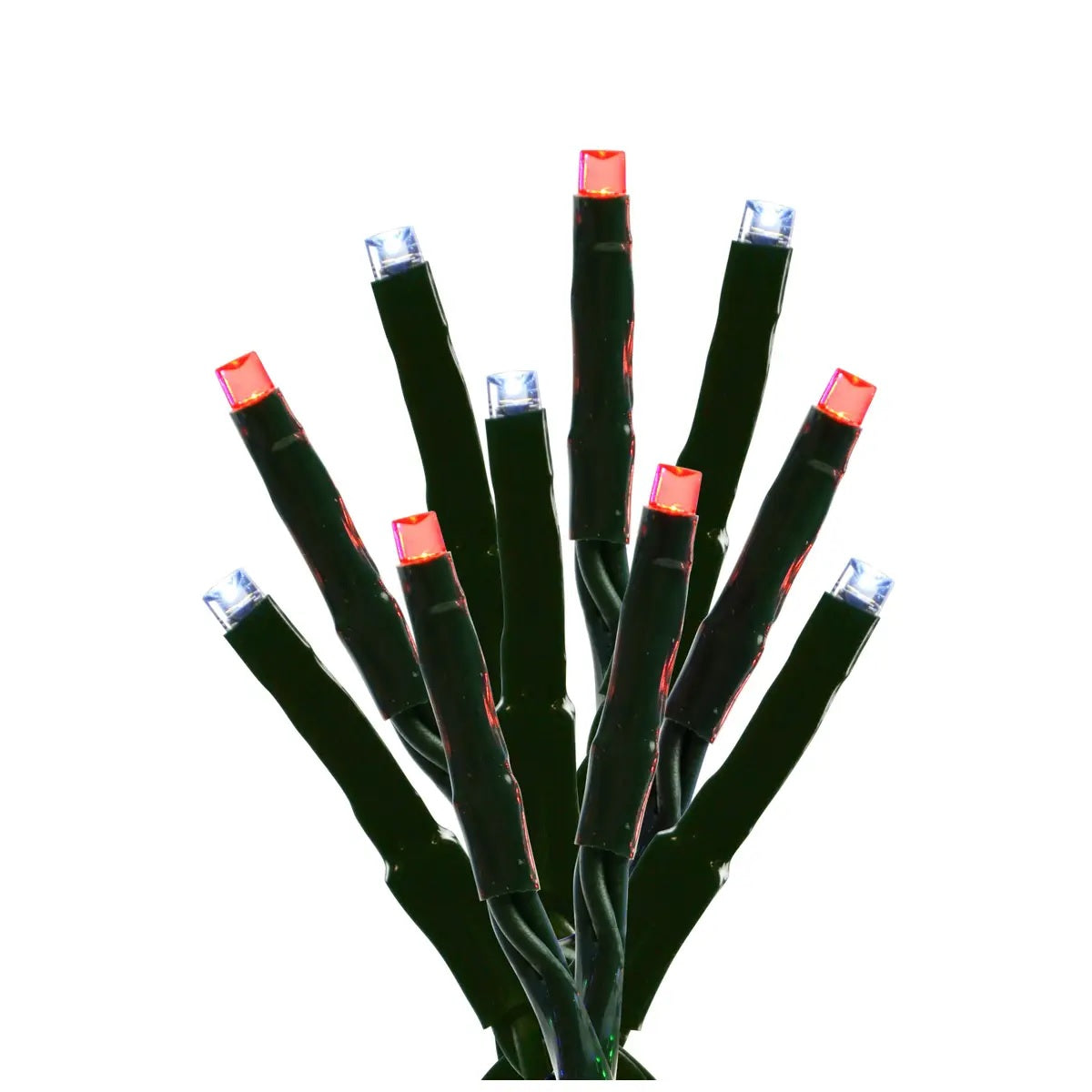 An up close look at the red and pure white LED lights.