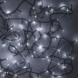 A string of pure white LED lights.