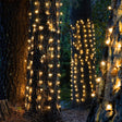 Tree trunk wrap lights. There are two color options: Multi-Colored or Warm White.