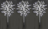 Three pure white LED snowburst decorations.
