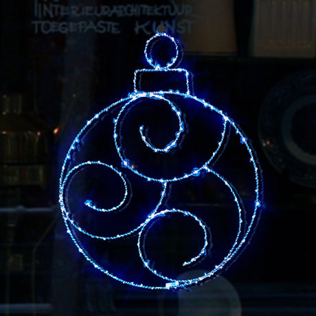 A blue LED ornament decoration.