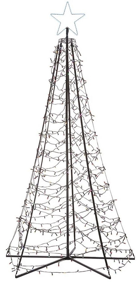 7.5' Starry Pure White LED Spire Tree with Star Top Wire Decoration