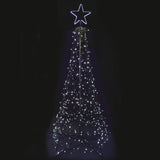 7.5' Starry Pure White LED Spire Tree with Star Top Wire Decoration