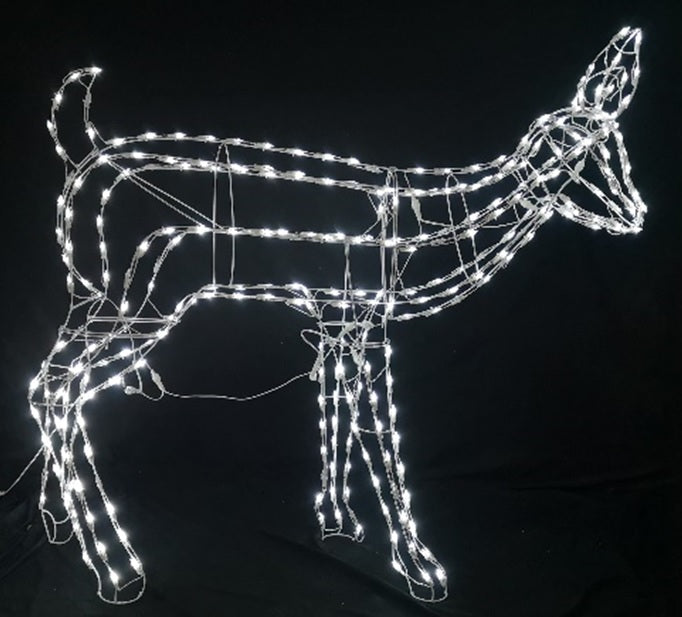 LED wire decoration shaped like a deer.