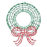 LED wreath wire decoration. Pre-lit with green and red lights.