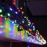 A string of multi-colored starry LED lights.